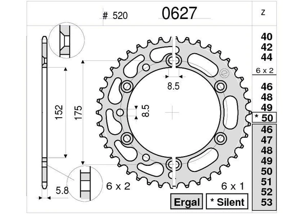 YAMAHA OGNIBENE ARKA DİŞLİ 44T ürün görseli