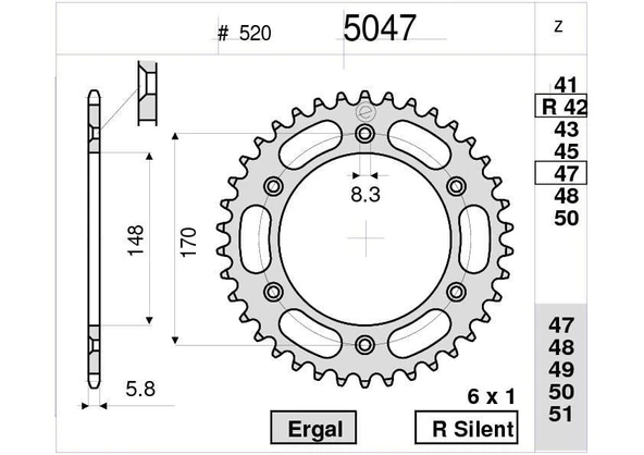 SUZUKI 600 OGNIBENE ARKA DİŞLİ 42T ürün görseli