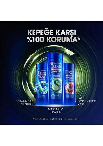 Clear Men Kepeğe Karşı Etkili Şampuan Maksimum Ferahlık Yağlı Saç Derisi İçin Limon Özlü 350 ml x3 - 5