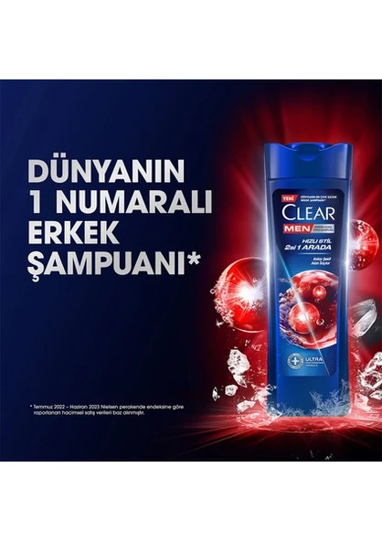 Clear Men Kepeğe Karşı Etkili Şampuan Hızlı Stil 2'si 1 Arada Kolay Şekil Alan Saçlar 350 ml x3 - 4