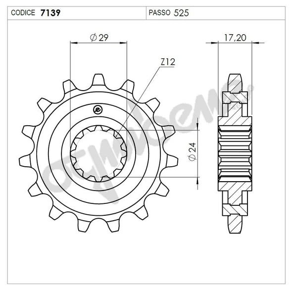 HONDA 600 CBR 97 OGNIBENE ÖN DİŞLİ 15T ürün görseli