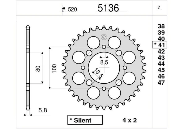 SUZUKI 400 OGNIBENE ARKA DİŞLİ 41T ürün görseli