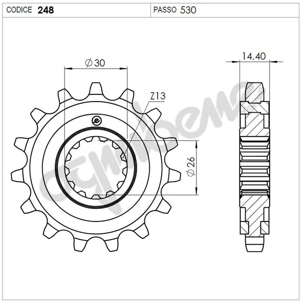 HONDA 750/900 OGNIBENE ÖN DİŞLİ 17T ürün görseli