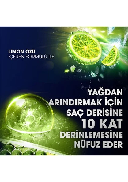 Clear Men Kepeğe Karşı Etkili Şampuan Maksimum Ferahlık Yağlı Saç Derisi İçin Limon Özlü 350 ml x3 - 10