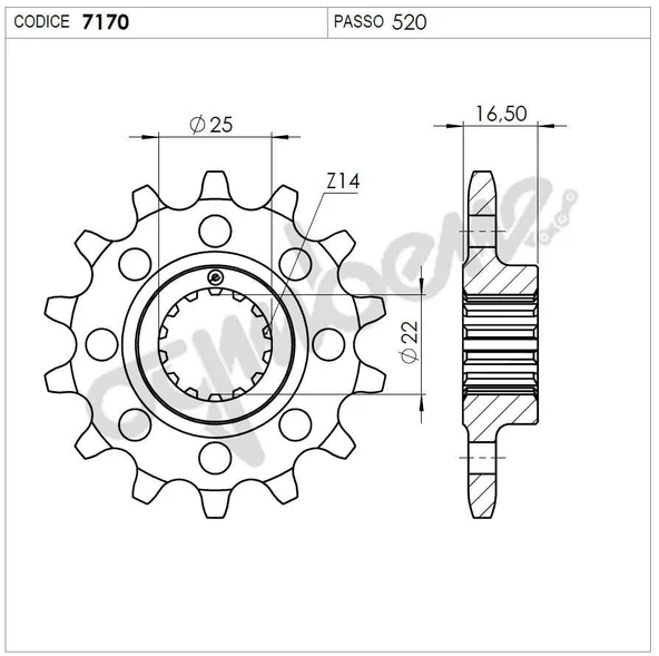 DUCATI OGNIBENE ÖN DİŞLİ 15T ürün görseli