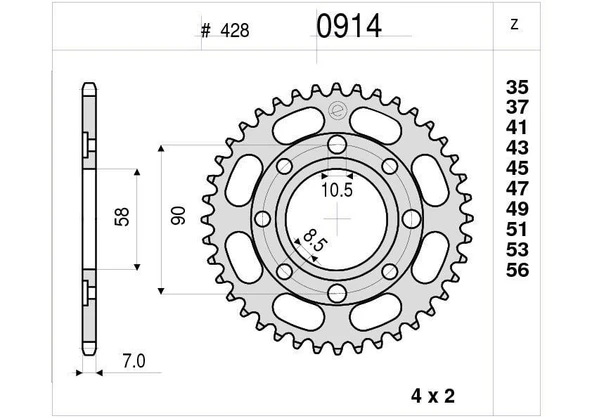 HONDA 400 OGNIBENE ARKA DİŞLİ 43T ürün görseli