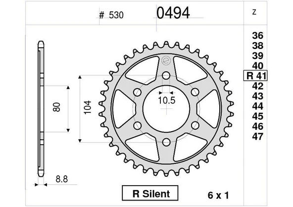 KAWASAKI 550/750 OGNIBENE ARKA DİŞLİ 46T ürün görseli