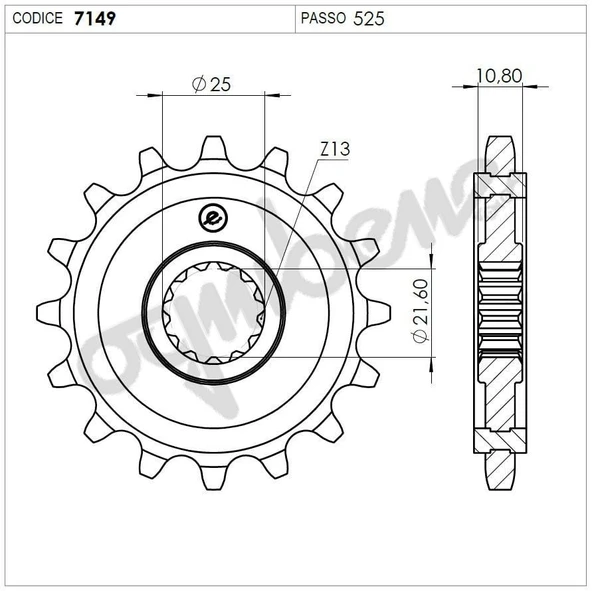 YAMAHA 850 TDM 97 OGNIBENE ÖN DİŞLİ 15T ürün görseli