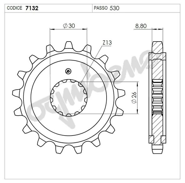 TRIUMPH 750/900 OGNIBENE ÖN DİŞLİ 19T ürün görseli
