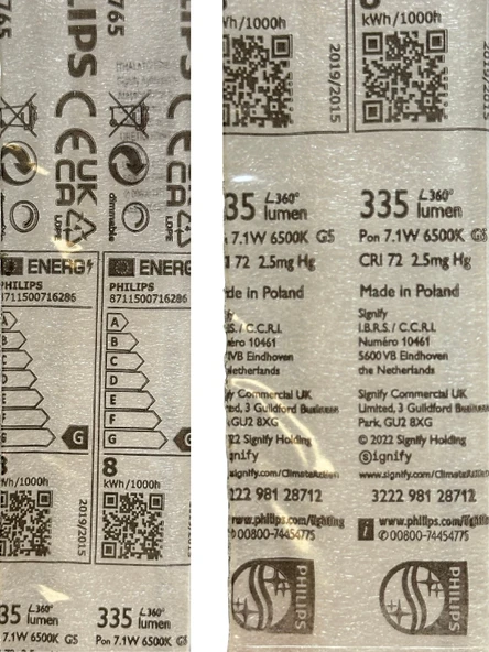 (10 Adet) Philips 8W 765 Beyaz Işık (6500K) G5 Duylu T5 Floresan - Resim 4