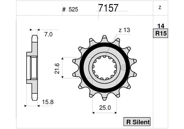 KAWASAKI ZX 600 OGNIBENE ÖN DİŞLİ 15T ürün görseli