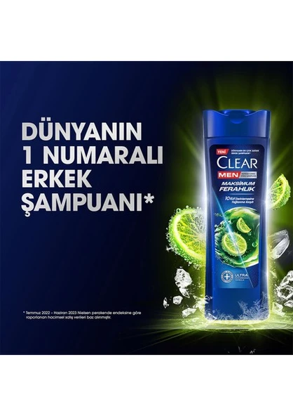 Clear Men Kepeğe Karşı Etkili Şampuan Maksimum Ferahlık Yağlı Saç Derisi İçin Limon Özlü 350 ml x3 - 7