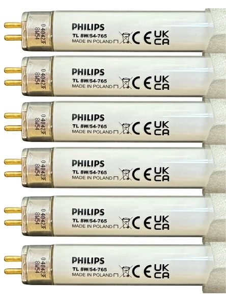 (6 Adet) Philips 8W 765 Beyaz Işık (6500K) G5 Duylu T5 Floresan