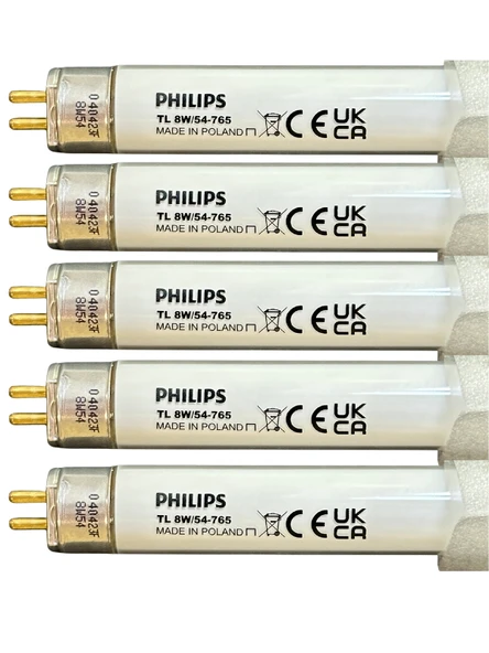 (5 Adet) Philips 8W 765 Beyaz Işık (6500K) G5 Duylu T5 Floresan