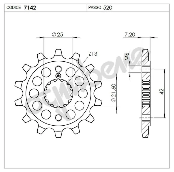 SUZUKI GSXR 600 97(520 OGNIBENE ÖN DİŞLİ 15T ürün görseli