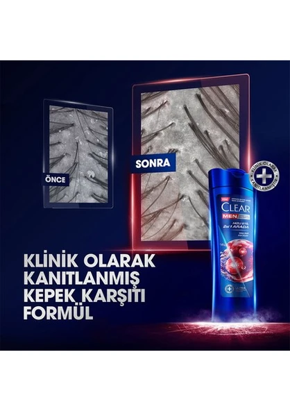 Clear Men Kepeğe Karşı Etkili Şampuan Hızlı Stil 2'si 1 Arada Kolay Şekil Alan Saçlar 350 ml x3 - 8