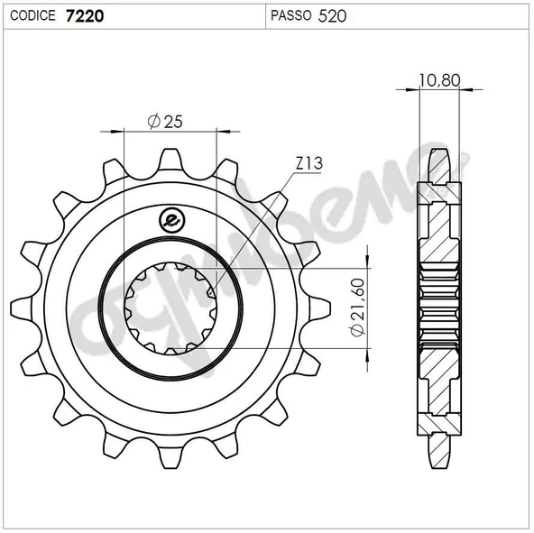 YAMAHA 600 OGNIBENE ÖN DİŞLİ 16T ürün görseli