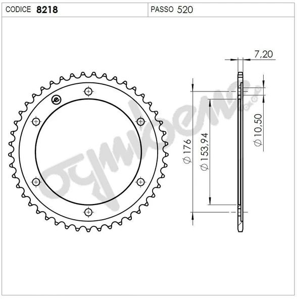 HONDA 800 VFR #525 OGNIBENE ARKA DİŞLİ 43T ürün görseli