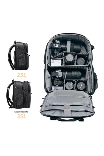 BP10 Sert Kabuklu Su Geçirmez Profesyonel Kamera Sırt Çantası 35L - 2