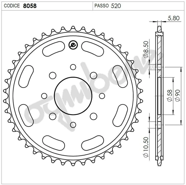 HONDA 125 CA REBEL OGNIBENE ARKA DİŞLİ 42T ürün görseli
