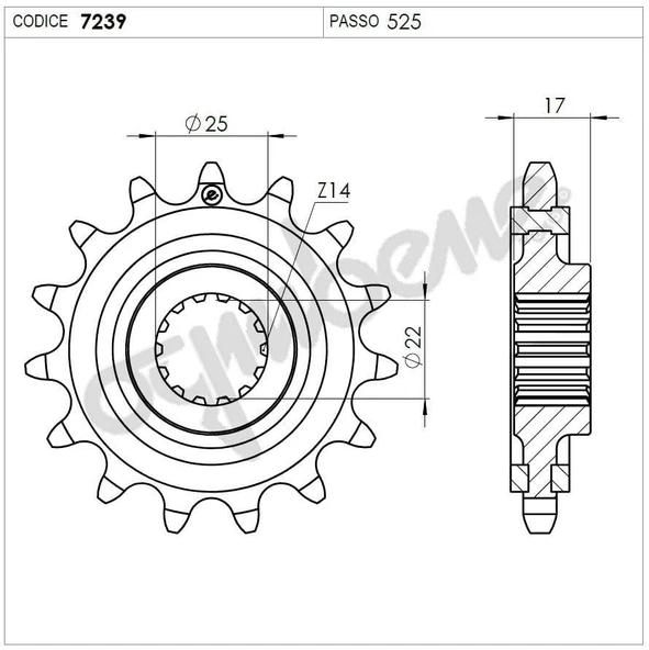 DUCATI PANIGALEOGNIBENE ÖN DİŞLİ 15T ürün görseli