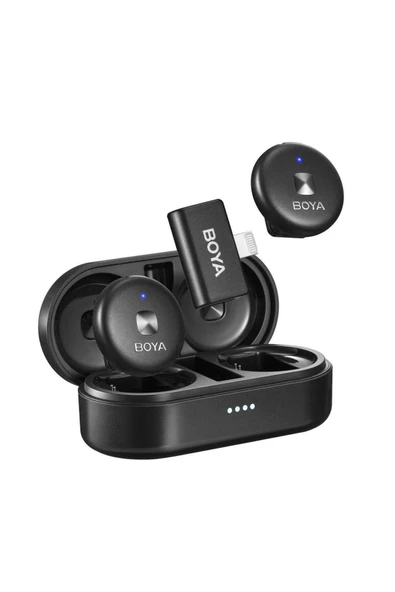 Omic-D Wireless İkili Yaka Mikrofonu (Siyah) iphone ipad için Lightning