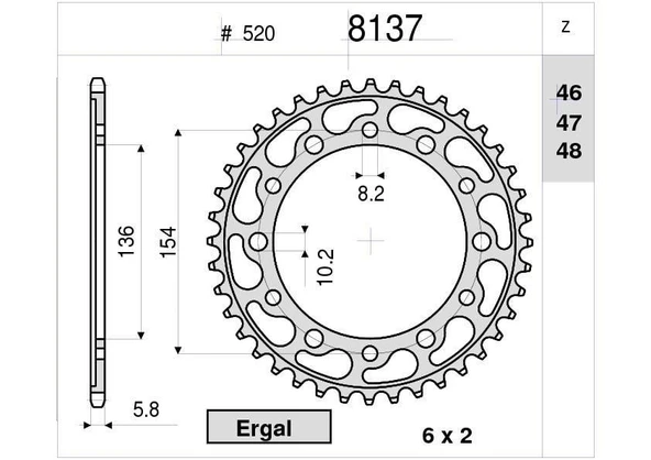 BMW G650 OGNIBENE ARKA DİŞLİ 47T ürün görseli