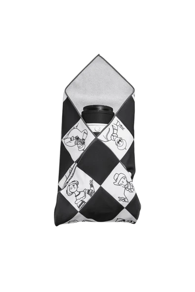 C066 Siyah & Beyaz Koruyucu Kumaş 50cm - Resim 2