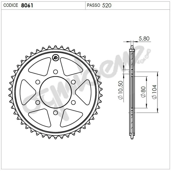 KAWASAKI OGNIBENE ARKA DİŞLİ 46T ürün görseli
