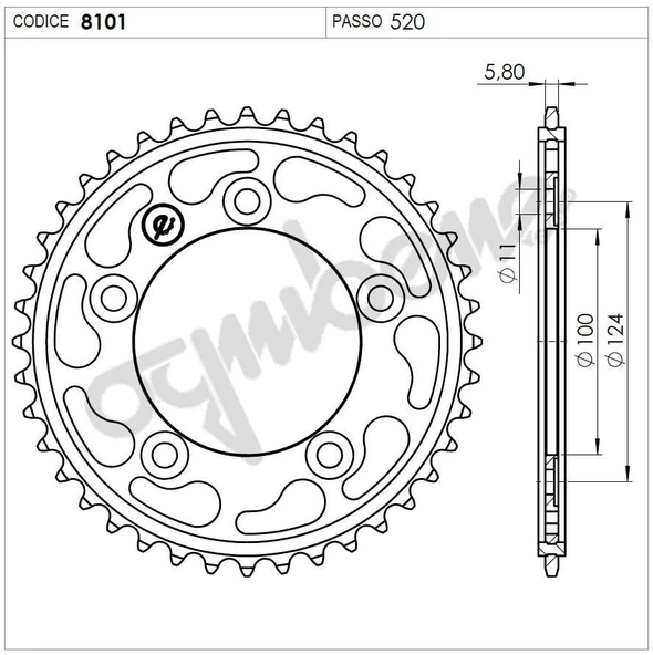 DUCATI 899 PANIGALE OGNIBENE ARKA DİŞLİ 43T ürün görseli
