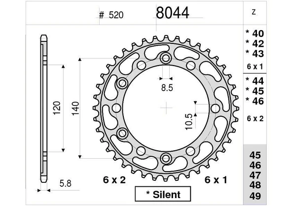 KAWASAKI OGNIBENE ARKA DİŞLİ 42T ürün görseli