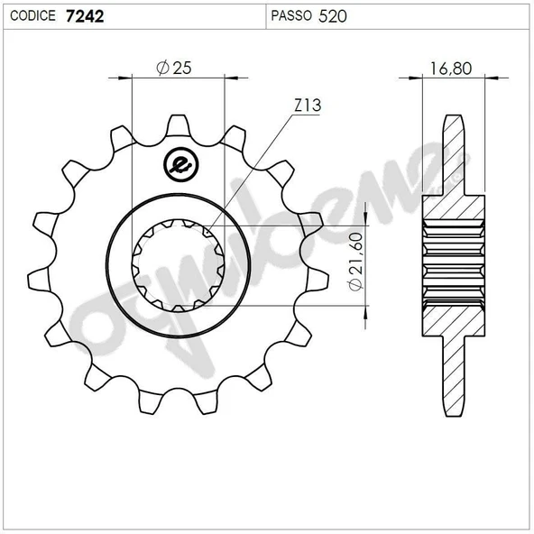 HONDA OGNIBENE ÖN DİŞLİ 16T ürün görseli