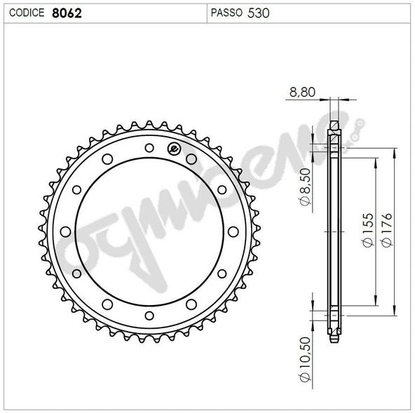 TRIUMPH T509 T595 OGNIBENE ARKA DİŞLİ 42T ürün görseli