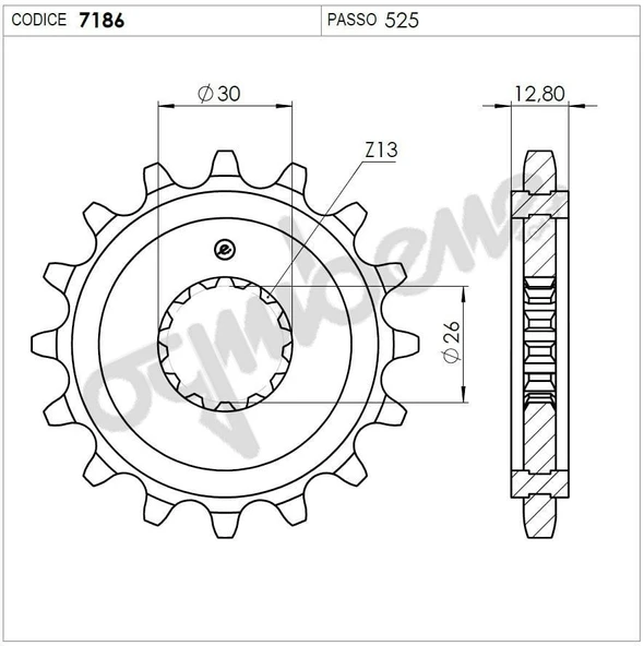 TRIUMPH 800 BONNEVILL OGNIBENE ÖN DİŞLİ 17T ürün görseli