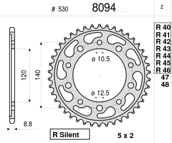 OGNIBENE ARKA DİŞLİ 46T ürün görseli