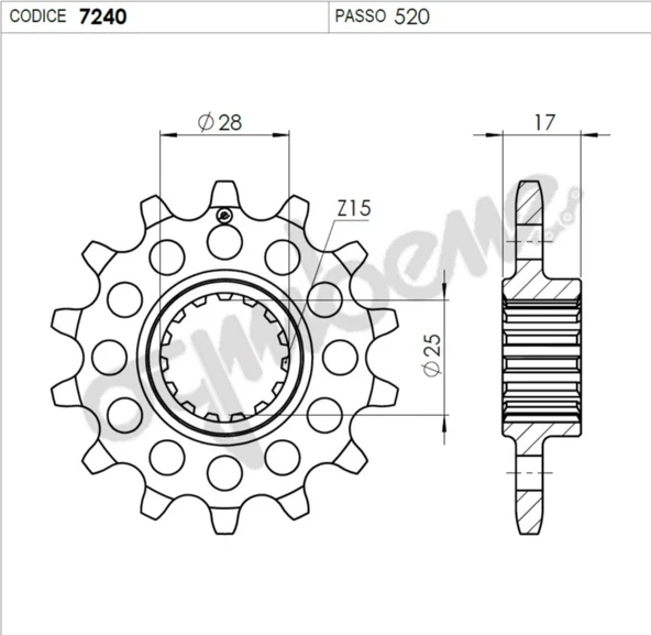OGNIBENE ÖN DİŞLİ 15T ürün görseli
