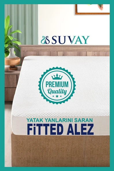 Premium Ultra Soft Sıvı Geçirmez Fitted Full Kenar Alez Tek Çift Kişilik Beyaz Renkli Yatak Koruyucu - 2