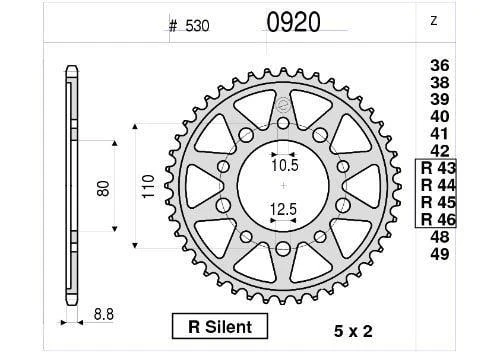 HONDA 750/900 OGNIBENE ARKA DİŞLİ 46T ürün görseli