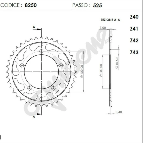 OGNIBENE ARKA DİŞLİ 41T ürün görseli