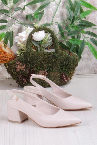 Fort 110-420 Fls Arkası Açık Kalın Topuk Klasik Kadın Ayakkabı - Resim 12