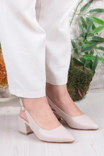 Fort 110-420 Fls Arkası Açık Kalın Topuk Klasik Kadın Ayakkabı - Resim 10