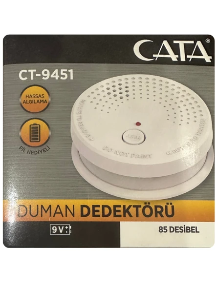 (10 Adet) Cata Pilli Duman Dedektörü Hassas Algılamalı - 2