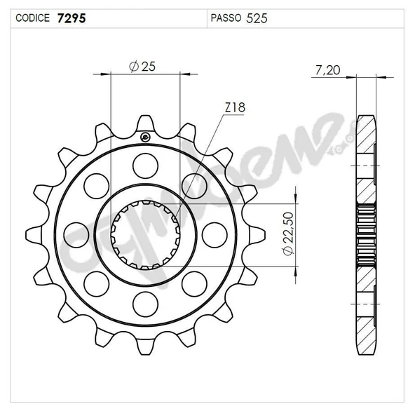 TRIUMPH 1200 OGNIBENE ÖN DİŞLİ 16T ürün görseli