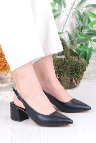 Fort 110-420 Fls Arkası Açık Kalın Topuk Klasik Kadın Ayakkabı ürün görseli