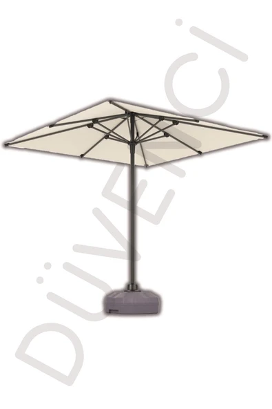 Alubrella Güneş Şemsiyesi Kare, 210 CM, Krem Rengi Su Geçirmez Kumaş, Bidonsuz ürün görseli