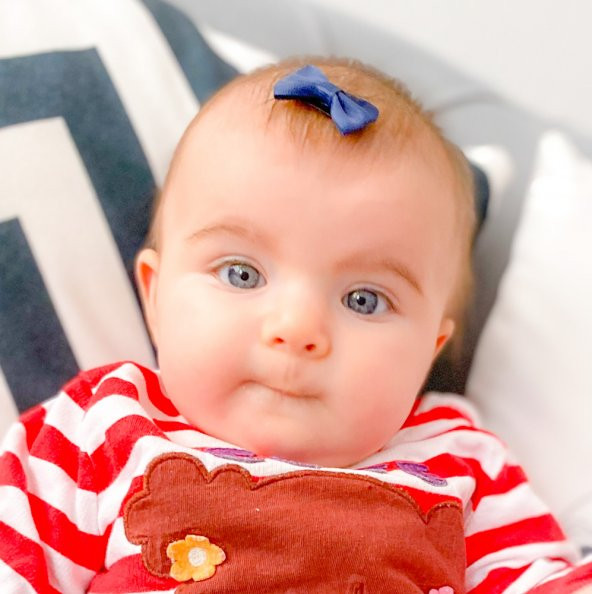 Sahici Anne 4lü Beyaz Mavi Lacivert Saks Bebek Tokası Yenidoğan Saç Aksesuarı - 2