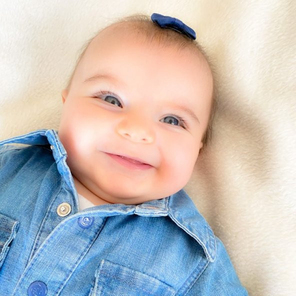 Sahici Anne 4lü Beyaz Mavi Lacivert Saks Bebek Tokası Yenidoğan Saç Aksesuarı - 6