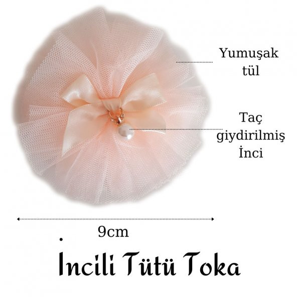 Sahici Anne Tüllü Fiyonk Bebek Tokası 1 Yaş Doğum günü Tütü Toka Saç Aksesuar - 4
