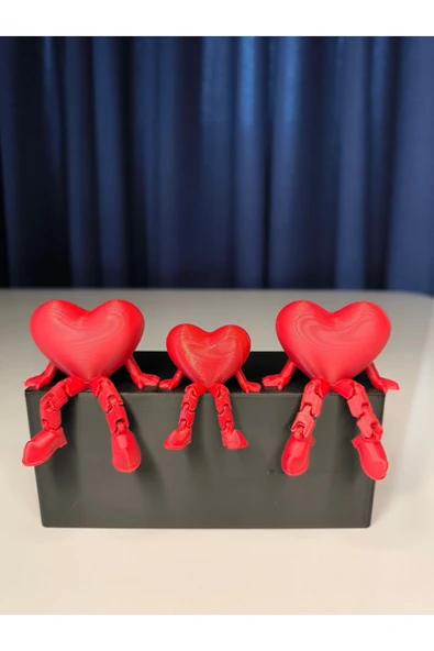 3LÜ Oturan Kalp Biblo Takım - sallanan Ayaklı Dekoratif Süs ürün görseli