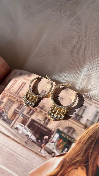 14 K kararmaz küpe - Resim 5